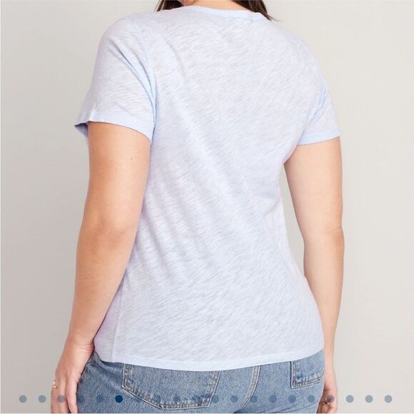 Old Navy Everywear V Neck Slub Knit Tee Shirt in Stained Glass! - Picture 6 of 12